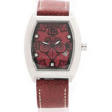 Affliction - STEEL/RED UNISEX ANTIQUE WATCH by Affliction, OS