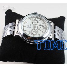 All Steel Deluxe 6 Hands 3 Sub-dials Mens Automatic Mechanical Watch