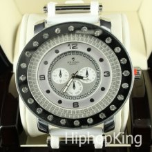All White Classy Cute Fashion Designer Hip Hop Watch Quartz Movement