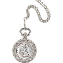 American Coin Treasure Civil War Seated Liberty Coin Pocket Watch 11582