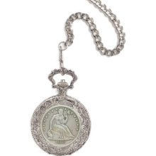 American Coin Treasure Seated Liberty Half Dollar Pocket Watch 11452