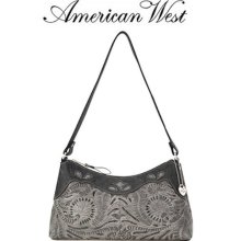 American West HEARTLAND Shoulder Bag 1107285 Black/Cream Womens