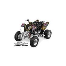 AMR Racing - Polaris Predator 500 ATV (2002-2011) - Ed Hardy Love Kills - Black ATV Quad Graphic Kit