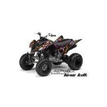 AMR Racing - Yamaha Raptor 350 ATV Graphics (All Years) - Ed Hardy Love Kills - Black ATV Graphic Decal Kits