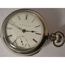 Antique 1880 Currier Illinois Pocket Watch 18 Size Key & Pentand Wind Lever Set