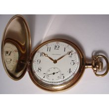 Antique 1916 Ladies Waltham Pocket Watch Fancy Hunting Case Gold Filled