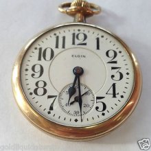 Antique 1919 Elgin Father Time Railroad 21 Jewel Pocket Watch