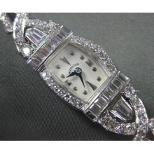 Antique 3.70ct Euro Old Mine Diamond Platinum & 14k Hamilton Watch Stunning 2717