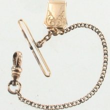 Antique Gf Gold Filled Pocket Watch Chain Chatelaine Charm Holder