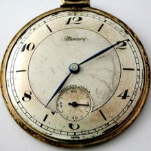 Antique Mercury 10k Gold Filled Pocket Watch 17 Jewel Movement (ant157)