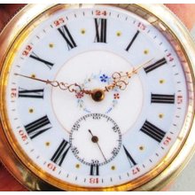 Antique Ornate Large Size Remontoi Old Pocket Watch Art Nouveau Fancy Dial C1910