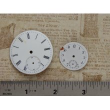 Antique Porcelain white pocket watch face dials Vintage watch clock parts industrial jewelry altered art collage Steampunk Art Supplies 2015