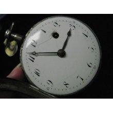 Antique Silver Chopard Fusee Pocket Watch Key Wind Set