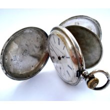 Antique Watch Hunter CronÃ³metro ESCASANY Case Silver Circa 1920 Mide 51mm Working