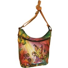 Anuschka Enchanted Forest Fairy Tall Multi-Pocket Hobo