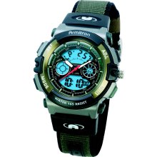 Armitron Men's 201437grn Chronograph Analog Digital Instalite Black Sport Watch