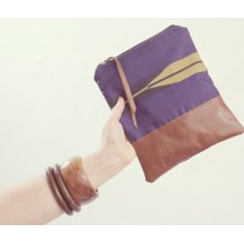 ARROW CLUTCH. Geometric Pouch. Geometric Clutch. Purple Clutch. Leather Pouch.