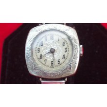 Art Deco SWISS YORK Ladies Watch 14K White Gold gf 16 jewels working with Filigree band Serviced Look and Shop Or Layaway for Birthdays