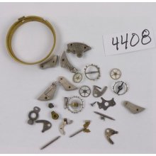 Assorted Lot Of Vintage Pocket Watch Parts, Including Wheels, Mvmt Parts, Etc