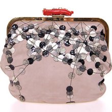Aut $1600 Dolce & Gabbana Coral Beige Suede Clutch Purse Clutch Shoulder Bag