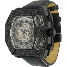 Avianne&Co. Mens Jamison Collection Black Diamond Watch 6.50 Ctw