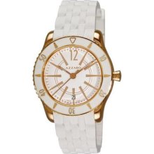 Azzaro Men's 'coastline' Rose Pvd White Rubber Strap Watch