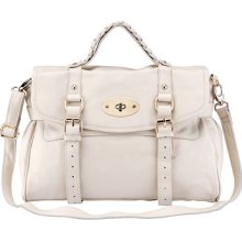 Baginc So Soho Leather Large Satchel Cream