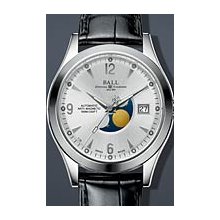 Ball Engineer II Ohio Moonphase 40mm Watch - Silver Dial, Black Crocodile Strap NM2082C-LJ-SL Sale Authentic Tritium