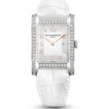 Baume et Mecier Hampton Milleis Opaline Silver Alligator Leather ...
