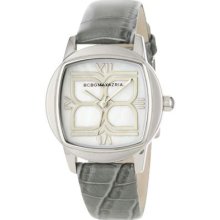 Bcbgmaxazria Womenâ€™s Analog Icon Silver White Dial Grey Leather Watch Bg6322