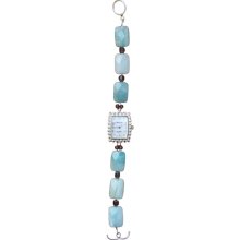 Beadwork by Julie Amazonite Mother of Pearl Garnet Czech Glass Watch (Amazonite, Garnet & Czech Glass Watch)