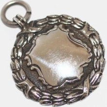 Beautiful Antique Art Deco Sterling Silver Watch Pendant, Wreath Design