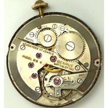 Benrus Bb4 Complete Running Wristwatch Movement - Spare Parts / Repair