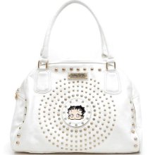 Betty Boop BLACK golden Metal circle Studs Rhinestone White L box bag handbag purse
