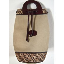 big vintage brown cream color bag festival summer rocker hippie folk boho maxi patterned psychedelic satchel bucket cross body