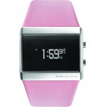Black Dice 'Mixtape' Unisex Organic Led Pink Leather Strap Watch
