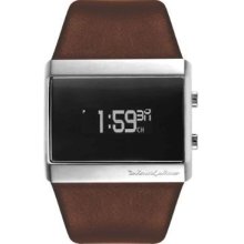 Black Dice 'Mixtape' Unisex Organic Led Brown Leather Strap Watch