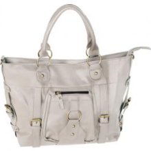 Blancho Bedding XXK218-GRIEGE Dream Lady Charm Griege Leatherette Double Handle Handbag Shoulder Bag Satchel Bag Purse