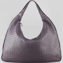 Bottega Veneta Intrecciato Maxi Hobo Bag Purple