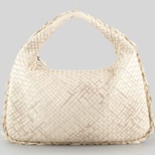 Bottega Veneta Large Veneta Hobo Bag with Fringe, Off White