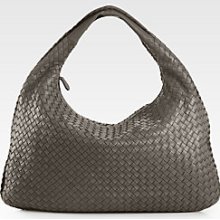 Bottega Veneta Large Woven Hobo - Shadow Grey