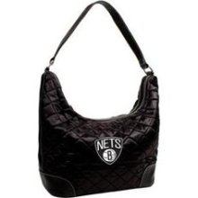 Brooklyn Nets Ladies Quilted Hobo Purse - Black