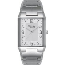 Bulova Mens Square Silver Stainless Steel Dial & Bracelet Watch - 43a09