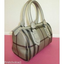 Burberry Check Print Trench Chester Satchel Women Handbag Pre-owned