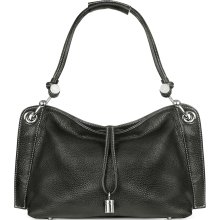 Buti - Buti Charm Drop Black Pebble Italian Leather Hobo Bag