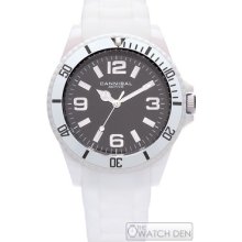 Cannibal - Childrens White Rubber Black Dial Watch - Cj209-01a