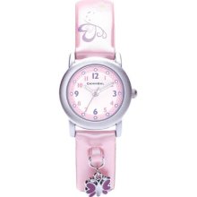 Cannibal Kid's Quartz Watch With White Dial Analogue Display And Pink Plastic Or Pu Strap Ck225-14