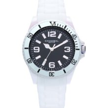 Cannibal Unisex Quartz Watch With Black Dial Analogue Display And White Silicone Strap Cj209-01A
