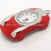 Car Pocket Watch, Sports Cars Charms Pendant, Black, Light Blue, Blue, Pink, Purple, Red, P278