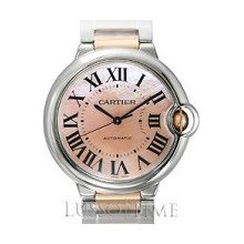 Cartier Ballon Bleu Medium Stainless Steel & 18K Pink Gold Pink Mother-Of-Pearl Unisex Watch - W6920033